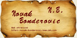 Novak Bonderović vizit kartica